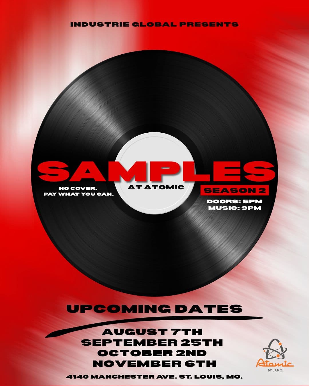 Samples at Atomic Lounge Season 2 flyer