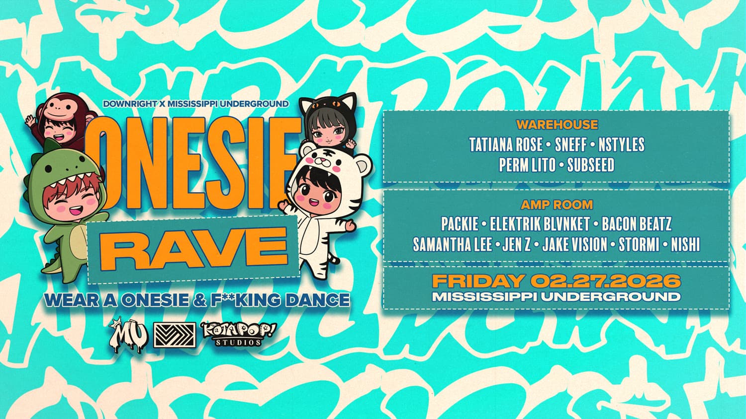 Onesie Rave flyer